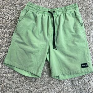 Hurley Light Green Shorts with Black Logo